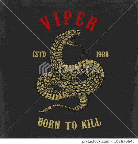 Illustration of snake head, cobra, python, viper in vintage monochrome style. Design element for poster, t shirt. Vector illustration Illustration of snake head, cobra, python, viper in vintage monochrome style. Design element for poster, t shirt. Vector illustration 102670645