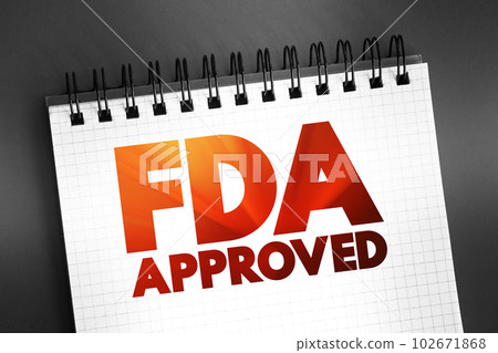 Fda Approved text on notepad, concept background 102671868