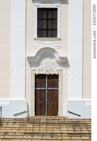 Entrance to the church, Velke Levare, Slovakia Entrance to the church, Velke Levare, Slovakia 102671899