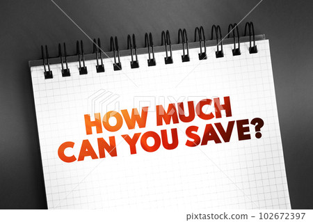 How Much Can You Save? text on notepad, concept background 102672397