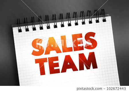 Sales Team - department responsible for meeting the sales goals of an organization, text on notepad, concept background Sales Team - department responsible for meeting the sales goals of an organization, text on notepad, concept background 102672443