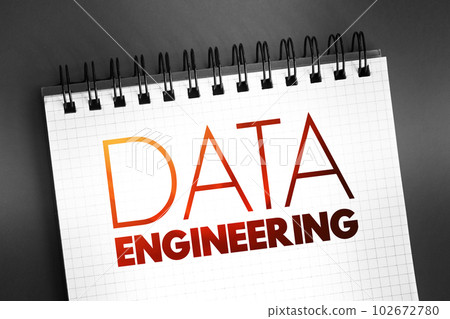 Data engineering - software engineering approach to designing and developing information systems, text concept on notepad Data engineering - software engineering approach to designing and developing information systems, text concept on notepad 102672780