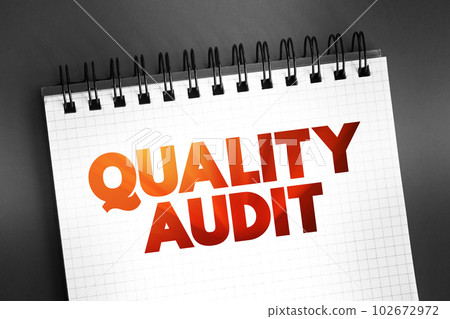 Quality Audit - systematic examination of an organization's quality management system, text concept on notepad Quality Audit - systematic examination of an organization's quality management system, text concept on notepad 102672972
