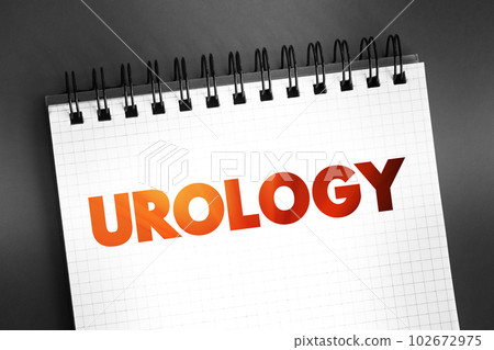 Urology - part of health care that deals with diseases of the male and female urinary tract, text concept on notepad Urology - part of health care that deals with diseases of the male and female urinary tract, text concept on notepad 102672975