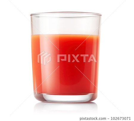 One glass of tomato juice, isolated over white background 102673071