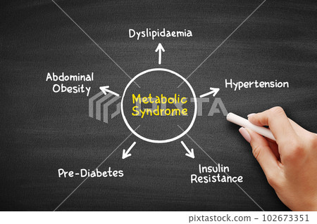 Metabolic Syndrome mind map process, medical concept on blackboard 102673351