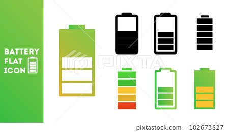 Device charging icons set. Medium charge level. Icon for phone, laptop, app and presentation Device charging icons set. Medium charge level. Icon for phone, laptop, app and presentation 102673827