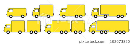 Truck icon set. Freight, delivery symbol. Fast delivery truck. Delivery service icons. Express shipping Truck icon set. Freight, delivery symbol. Fast delivery truck. Delivery service icons. Express shipping 102673830
