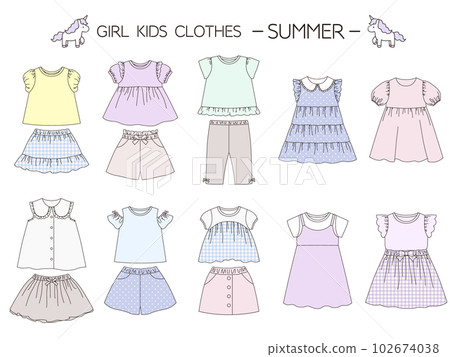 Summer girl's children's clothing coordination 102674038