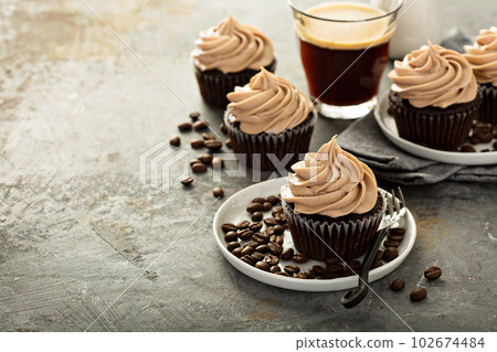 Chocolate espresso cupcakes 102674484