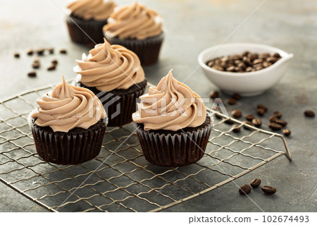 Chocolate espresso cupcakes 102674493