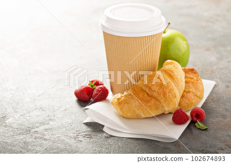 Croissants with coffee to go Croissants with coffee to go 102674893