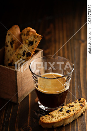 Homemade biscotti with coffee 102675282