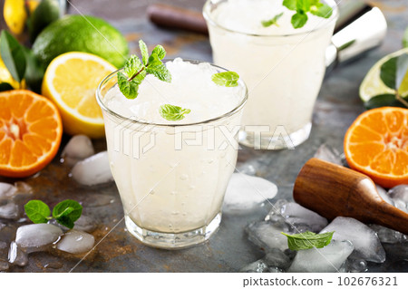 Refreshing summer cocktail with crushed ice Refreshing summer cocktail with crushed ice 102676321