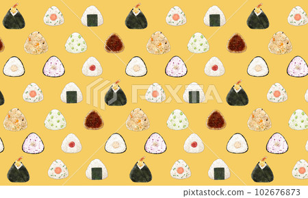 Onigiri illustration header Onigiri illustration header 102676873
