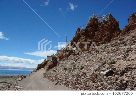 Western Tibet Chu Gompa on the shores of Lake Manasarovar 102677200