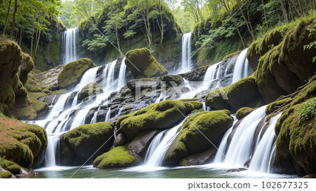 人工智能生成的圖像 [自然] 瀑布風景 102677325