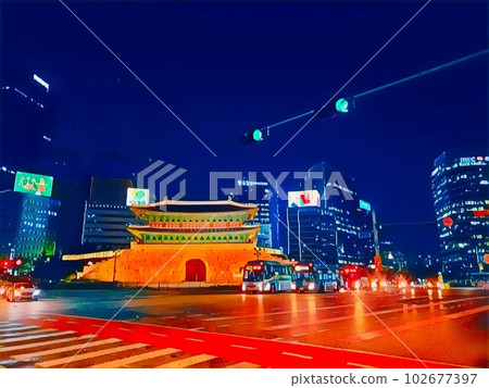 Seoul night cityscape Seoul night cityscape 102677397