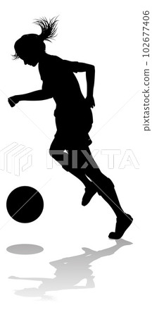 Female Soccer Football Player Woman Silhouette Female Soccer Football Player Woman Silhouette 102677406