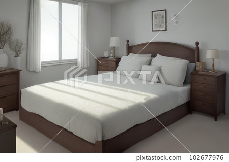 <<AI image>> simple bedroom 102677976