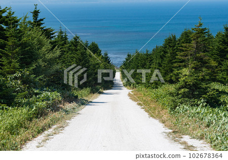 Soya Hills Image of a white road Wakkanai City, Hokkaido Soya Hills Image of a white road Wakkanai City, Hokkaido 102678364