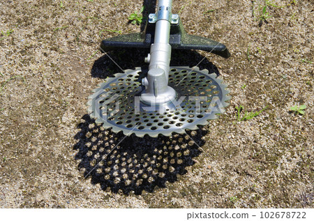 Lawn mower after mowing work Lawn mower after mowing work 102678722