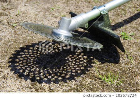 Lawn mower after mowing work Lawn mower after mowing work 102678724