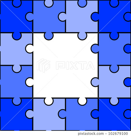 blue square puzzle frame 102679100