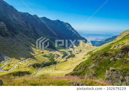 Panoramic mountain road Transfagarasan, the most beautiful road in Europe 102679229