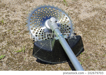 Lawn mower after mowing work Lawn mower after mowing work 102679703