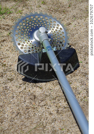 Lawn mower after mowing work Lawn mower after mowing work 102679707