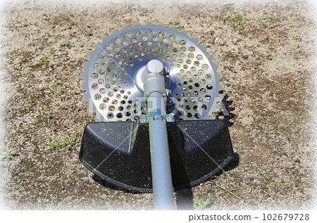 Mowing machine after mowing (illustration style) Mowing machine after mowing (illustration style) 102679728