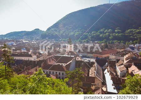 View of Old Town Brasov and Mountain Tampa View of Old Town Brasov and Mountain Tampa 102679929