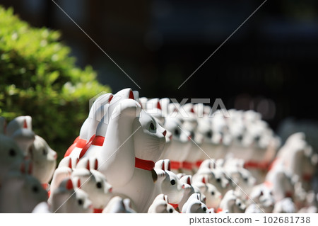 Gotokuji, the famous cat shrine in tokyo, which the beckoning cat is its mascot Gotokuji, the famous cat shrine in tokyo, which the beckoning cat is its mascot 102681738