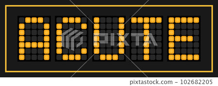 Orange color led banner in word acute on black background Orange color led banner in word acute on black background 102682205