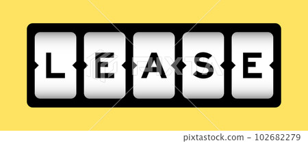 Black color in word lease on slot banner with yellow color background 102682279