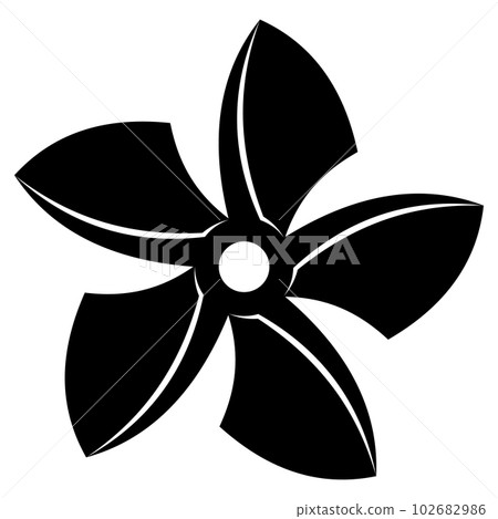 Propeller screw icon, engine or motor image. Type of air fan cooler. Vector illustration isolated on white background 102682986