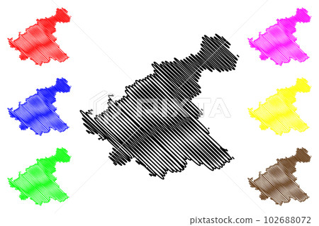 Rieti province (Italy, Italian Republic, Lazio region) map vector illustration, scribble sketch Province of Rieti map 102688072
