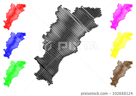 Savona province (Italy, Italian Republic, Liguria region) map vector illustration, scribble sketch Province of Savona map 102688124