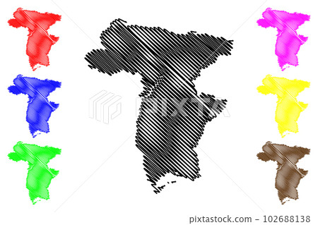 Udine province (Italy, Italian Republic, Friuli Venezia Giulia region) map vector illustration, scribble sketch Province of Udine map Udine province (Italy, Italian Republic, Friuli Venezia Giulia region) map vector illustration, scribble sketch Province of Udine map 102688138