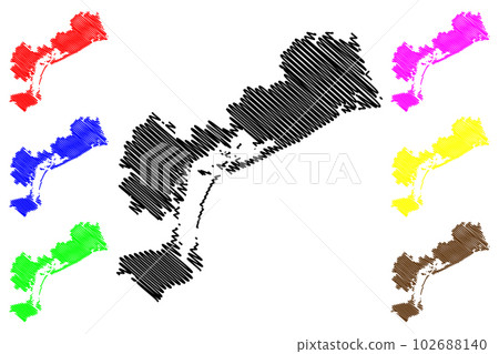 Metropolitan City of Venice (Italy, Italian Republic, Veneto or Venetia region) map vector illustration, scribble sketch Province of Venice map Metropolitan City of Venice (Italy, Italian Republic, Veneto or Venetia region) map vector illustration, scribble sketch Province of Venice map 102688140