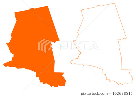 Dalfsen municipality (Kingdom of the Netherlands, Holland, Overijssel or Oaverysel province) map vector illustration, scribble sketch Dalsen map 102688515