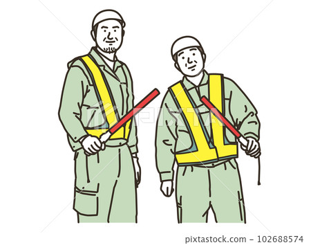 守衛工地的男工 102688574