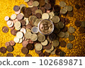 Bitcoin virtual money and fiat money coins euro 102689871