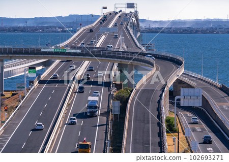 《Chiba Prefecture》View of Tokyo Bay Aqua-Line Umihotaru PA 102693271