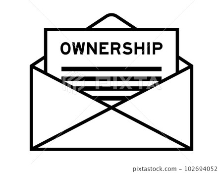 Envelope and letter sign with word ownership as the headline Envelope and letter sign with word ownership as the headline 102694052