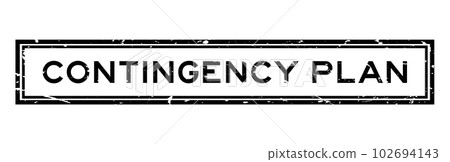 Grunge black contingency plan word square rubber seal stamp on white background Grunge black contingency plan word square rubber seal stamp on white background 102694143