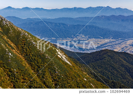 The Yatsugatake mountain range seen from the Central Alps, Mt. 102694469
