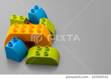 Close up of colorful toy constructor details Close up of colorful toy constructor details 102694502