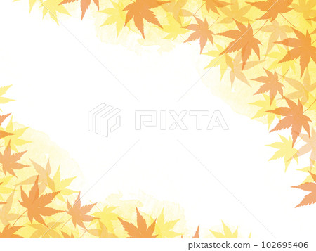 Frame background illustration with beautiful colored autumn leaves 102695406